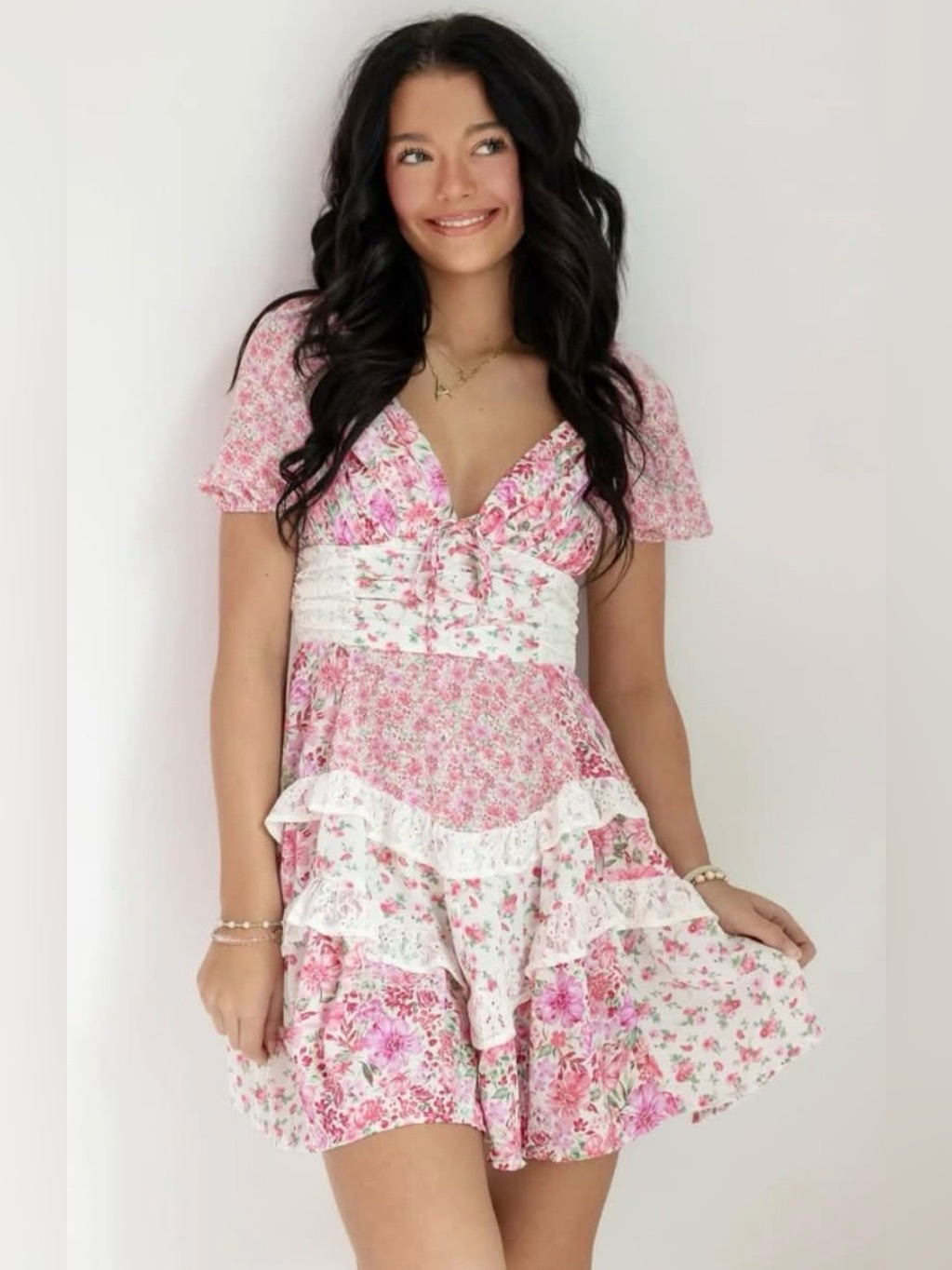 Altar'd State Aderny Floral Mini Dress Size Small Nwt